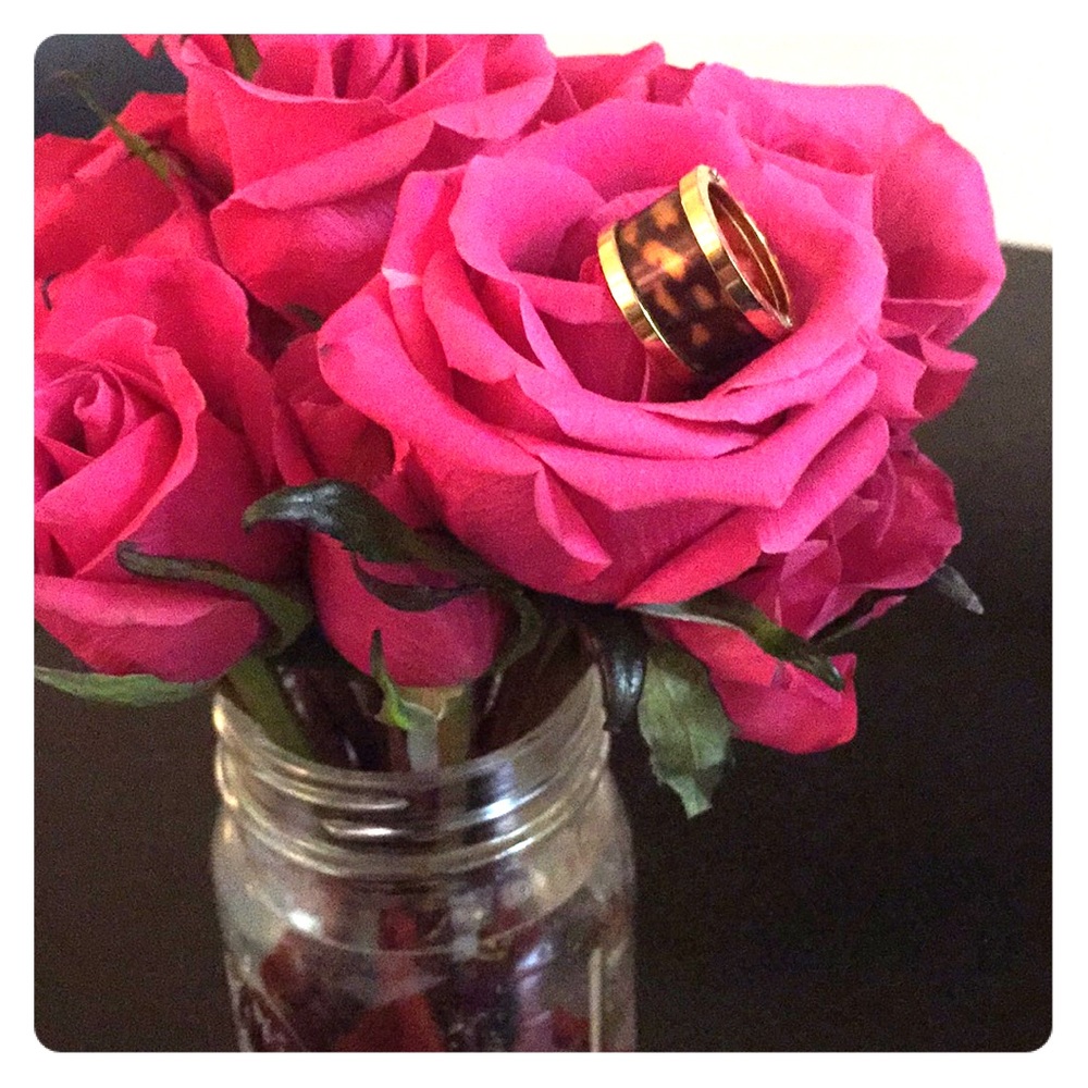 Michael Kors Gold Tone & Tortoise Barrel Ring